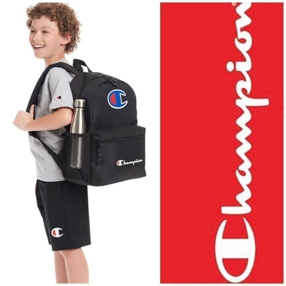 CHAMPION - 🎉HP🎉 NWT - Unisex YouthQuake Backpack in Black. Laptop Sleeve (15”) - Picture 1 of 15